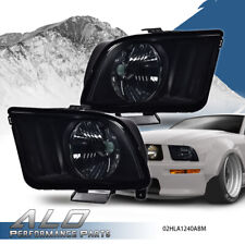 Fit For 2005-2009 Ford Mustang Black Housing Smoke Lens Headlights Left+Right picture
