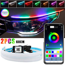 2PCS 60CM Flexible DRL LED Strip Light Car Headlight Strip Light APP Control RGB picture