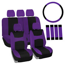 FH Group Car Seat Covers  for Auto Steering Wheel Belt & 5 Head Rest - Full Set picture