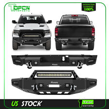 For 2019-2021 Ram 1500 Front Rear Bumper with LED Lights & D-rings Upgraded Kits picture