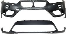 Front Bumper Cover Set for 2016-2019 BMW X1, Set of 2 Upper and Lower Covers, picture