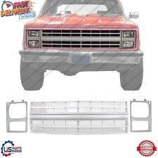 New Grille Assembly + Headlights Bezel For 1985-1988 Chevrolet C/K Series Pickup picture