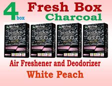 4 pack Treefrog Fresh Box CHARCOAL Deodorizer & Air Freshener- White Peach Scent picture