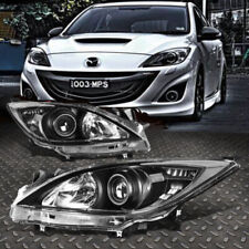 For 2010-2013 Mazda 3 Pair Replacement Chrome Headlights Headlamps Black Corner picture