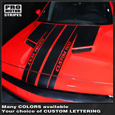 Dodge Challenger 2008-2023 Split Hood Custom T-Stripes Decals (Choose Color) picture