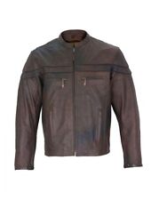 Men's Classic Brown Naked Cowhide Perfect Fit Motorcycle &Fashion Leather Shirts picture