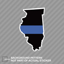 Illinois State Shaped The Thin Blue Line Sticker Decal Vinyl police IL picture