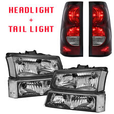 Clear Lens Headlights Smoke Tail Lights For 2003-2006 Chevy Silverado 1500 2500 picture
