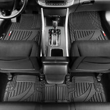 Motor Trend Customizable Trim-to-Fit All Weather Rubber Car Floor Mats 3PC Black picture