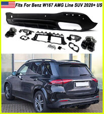 AMG GLE53 Style Rear Diffuser Quad Tailpipe For Benz W167 GLE AMG Line 2020+ US picture