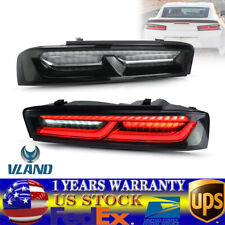 Pair LED Tail Lights for 2016-2018 Chevy Camaro with Red Sequential Turn Signal picture
