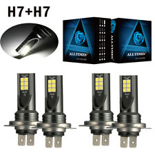 4X H7+H7 Combo LED Headlight Kit Bulbs High Low Beam Fog Light White 6000K US picture