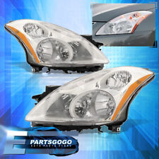 For 10-12 Nissan Altima Sedan Chrome Amber Halogen Headlights Lamps Left+Right picture