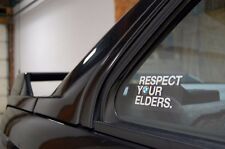 2x Respect Your Elders BMW Decal EURO Sticker  picture