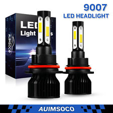 Pair 4-sides 9007 LED Headlight Bulbs Kit 6000K White High Low Beam Light Bulb picture
