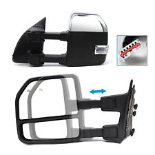 Chrome Tow Mirrors For 1999-07 Ford F250 F350 Super Duty Power Heated LED Signal picture