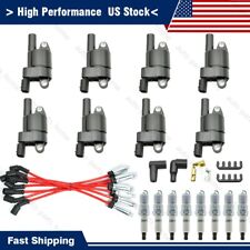 8Pack Round Ignition Coil Spark Plug Wire For GMC Chevy Silverado 1500 5.3L 6.2L picture