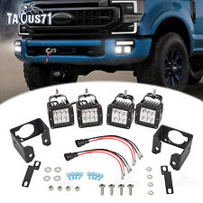 For 17-UP Ford F250/350/450 4x 24W LED Pods Bumper Fog Light Replace Mount Kits picture