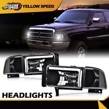 Fit For 94-02 Dodge Ram 1500-3500 Black Housing Clear Corner LED DRL Headlights  picture