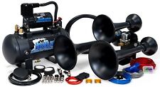 HornBlasters Outlaw Black 127H Loud Train Air Horn Kit for Truck with Compressor picture