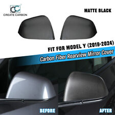 For 2020-2024 Tesla Model Y 2pcs Side Door Rearview Mirror Covers Carbon Fiber picture