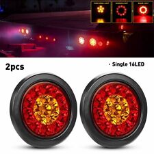 2x 4inch Round LED Truck Trailer Stop Turn Tail Brake Lights Reverse Waterproof picture