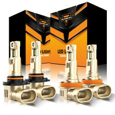 AUXBEAM Canbus H11 9005 LED Headlight Super Bright Bulbs Kit White High/Low Beam picture