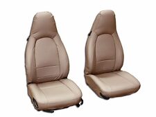 PORSCHE BOXSTER 1997-2004 BEIGE S.LEATHER CUSTOM MADE FIT FRONT SEAT COVER picture