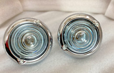 JEEP WILLYS PARKING TURN SIGNAL INDICATOR CLEAR GLASS LIGHT PAIR CHROME picture