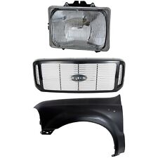 Grille Kit For 2005-2007 Ford F-250 Super Duty Black/Chrome with Left Fender picture