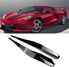 Painted Side Skirts Extensions Body kit Gloss Black Fits For 20-2023 Corvette C8 picture