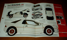 ★★1986 FORD RS200 ORIGINAL IMP BROCHURE SPECS INFO 86 RS 200 EVO 1984 GROUP B★★ picture