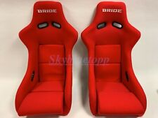 PAIR - BRIDE ZETA II Red Cloth Seats Low Max JDM Racing 2 Seat VIOS III LAST ONE picture