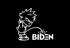 Calvin Pee On Joe Biden V2 Funny DieCut Vinyl Window Decal Sticker Car Truck SUV picture
