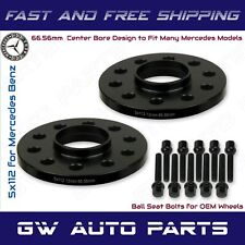 2 PCs 12mm Mercedes Benz 5x112 REAR Hub Centric Wheel Spacers W/lug Bolts Kit picture