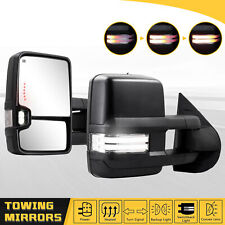 Tow Mirrors LED Switchback Power Heated for 2007-2014 Chevy Silverado GMC Sierra picture