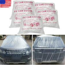 5X Clear Plastic Temporary Universal Disposable Car Cover Rain Snow Dust Garage  picture