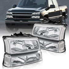 Left+Right Chrome Headlights For 2003-2006 Chevrolet Silverado Avalanche 1500 picture