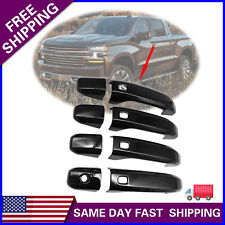 Gloss Black Door Handle Cover For Chevy Silverado Sierra 2019 2020 2021-2023 picture