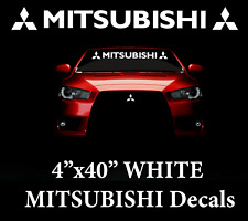 Mitsubishi WHITE Windshield Decal Car turbo Sticker Evolution, Lancer Sport  301 picture