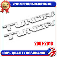 2x Chrome Side Door Letter Tundra Emblem Badge 3D Sticker For 2007-2013 TUNDRA picture