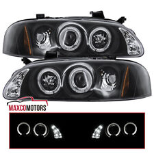 Black Projector Headlights Fits 2000-2003 Sentra LED Halo Left+Right Head Lamps picture