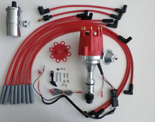 small cap OLDSMOBILE 350 400 455 Red HEI Distributor + CHROME Coil + PLUG WIRES  picture
