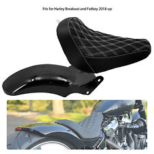 Short Rear Fender Stitching Seat Kit Fit For Harley Softail Fat Boy FLFB 18 up picture