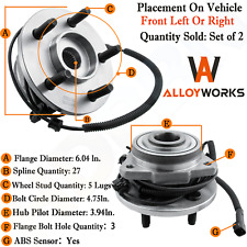 Pair Front Wheel Hub & Bearings Assembly for 2002-2006 2007 Jeep Liberty w/ ABS picture