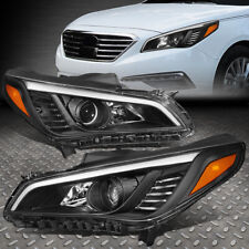 FOR 15-17 SONATA PAIR BLACK HOUSING AMBER CORNER PROJECTOR HEADLIGHT HEAD LAMPS picture