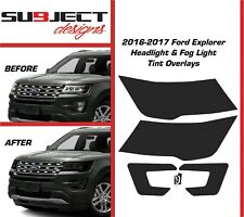 16-17 Ford Explorer Headlight & fog tint kit front cover vinyl overlays smoked picture