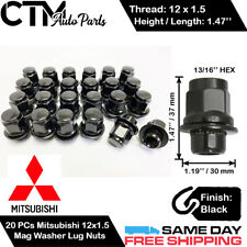 20PC MITSUBISHI BLACK 12X1.5 MAG SEAT WASHER LUG NUTS FOR MITSUBISHI MODELS picture