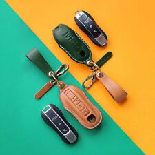 For Porsche 911 Macan 2014-up Handmade Premium Leather Car Key Case Fob Covers picture