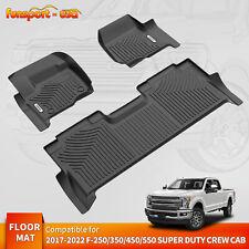 Floor Mats for 2017-2024 Ford F-250 / F-350 Super Duty Crew Cab TPE All-Weather picture